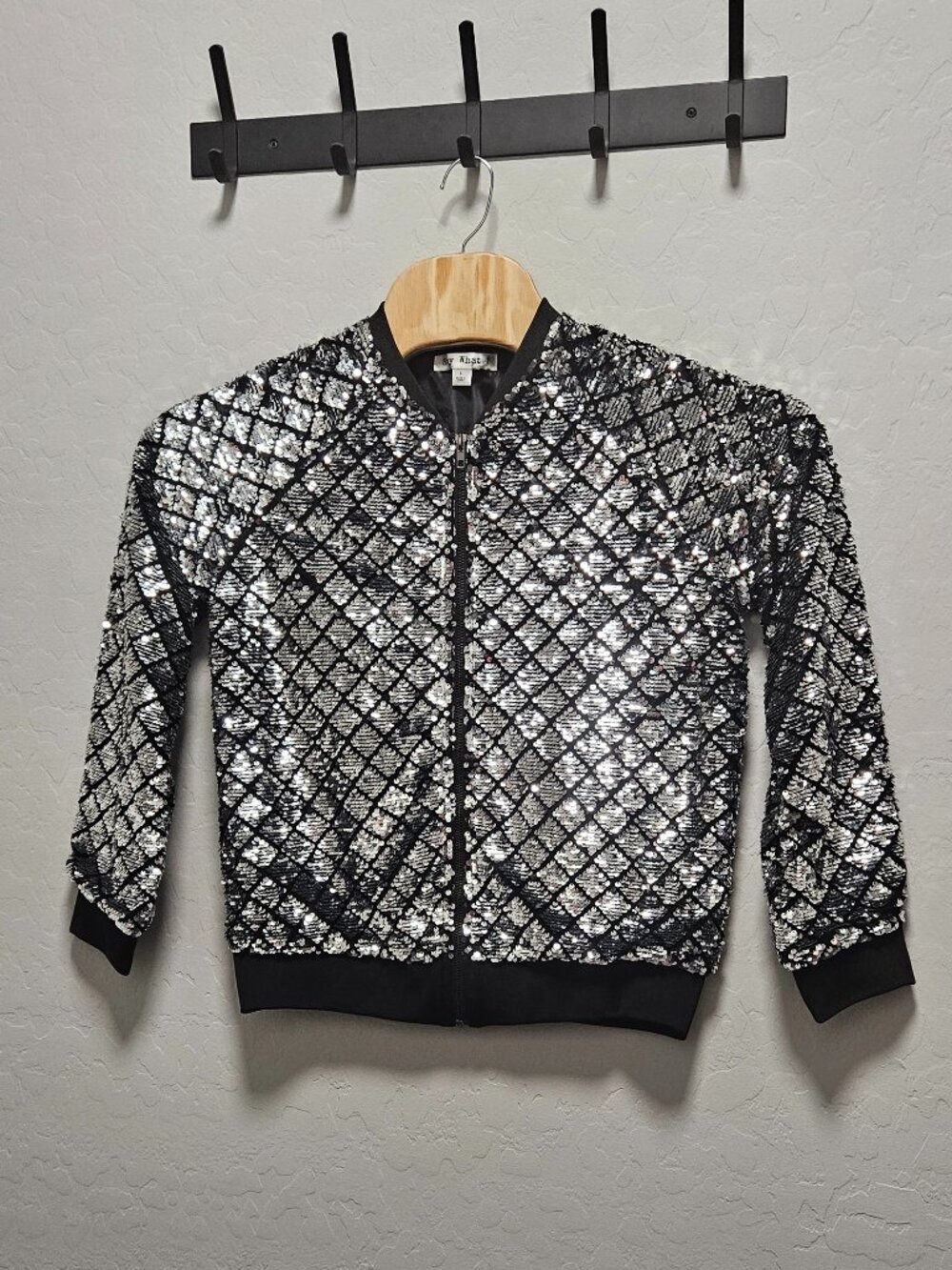 Say What?  Women's Size L Sequined Bomber Jacket